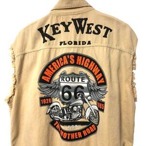 Biker Wear Vest Sz XL Route 66 America's Highway The Mother Road Key West FL